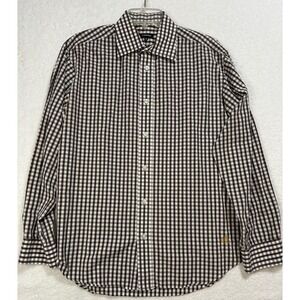 J. Peterman Mens Size M Brown Long Sleeve Button Down Collared Shirt (M2)